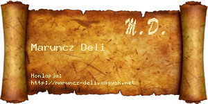 Maruncz Deli névjegykártya